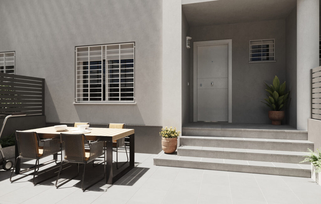 Fachada de una casa de Rucapri con vistas a la terraza exterior